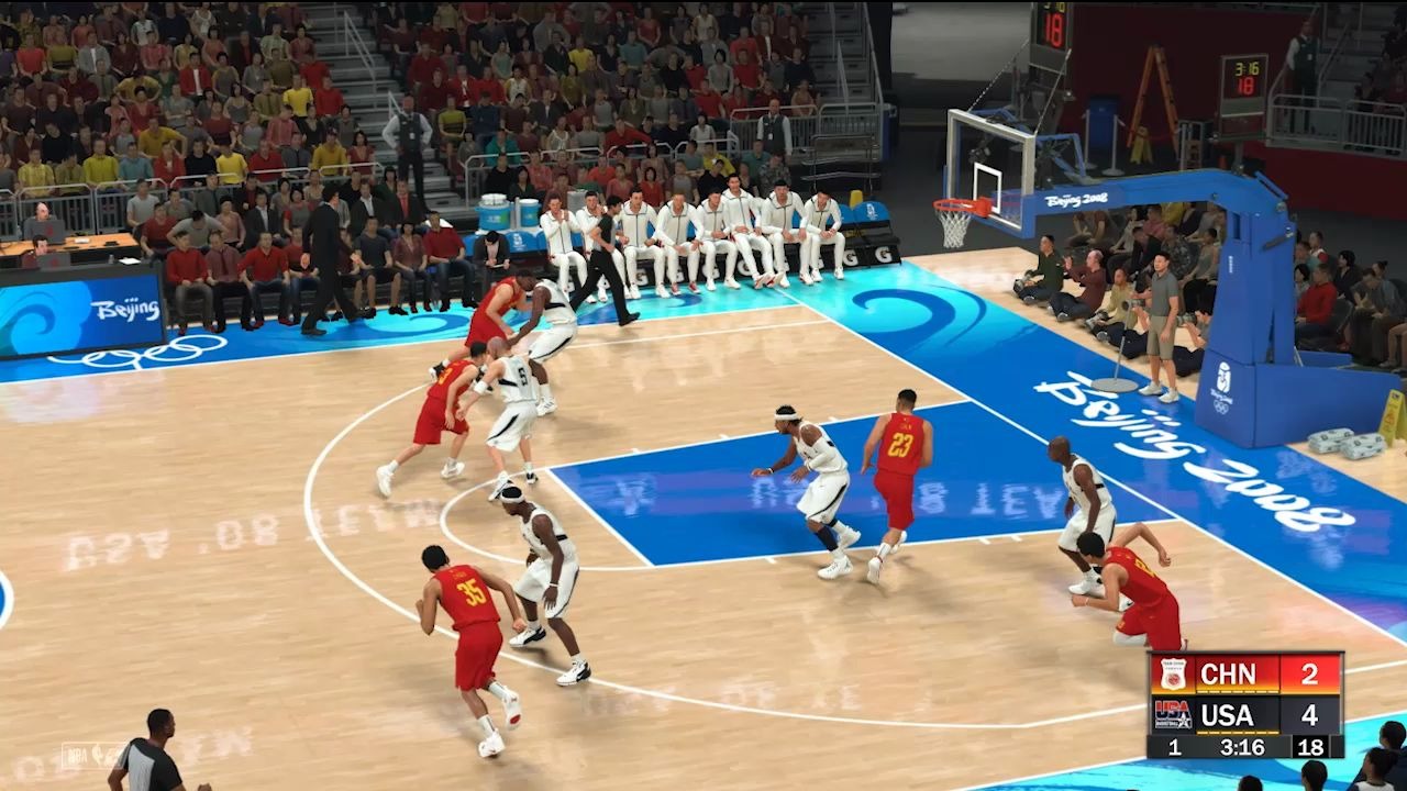 nba2k20自建球员中国队vs梦八队