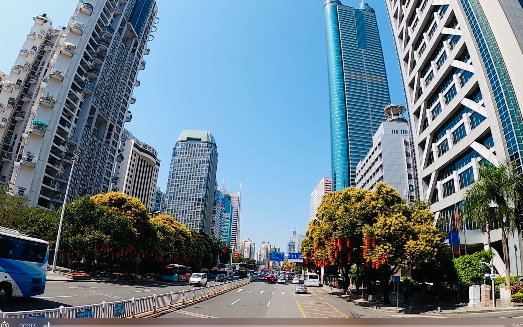 实拍深圳深南大道,地王大厦到香蜜湖沿途美景