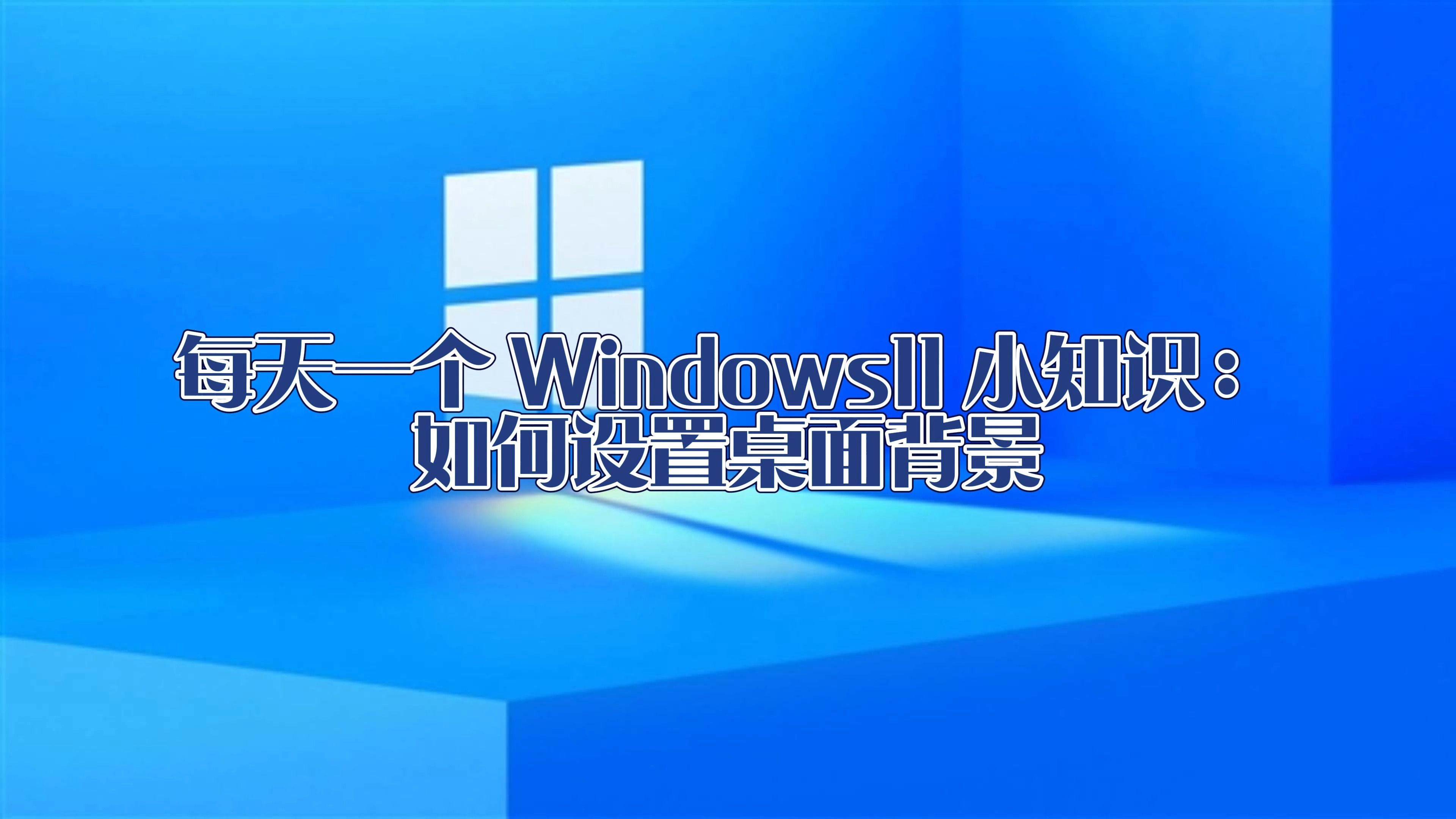 每天一个 windows11 小知识:如何设置桌面背景