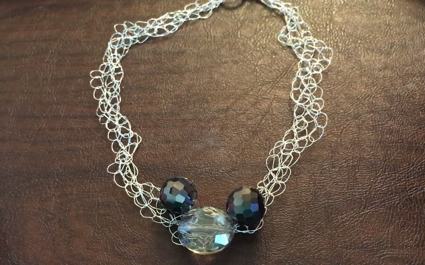 【绕线】原来金属线也可以编织—珠宝网状项链【中字】