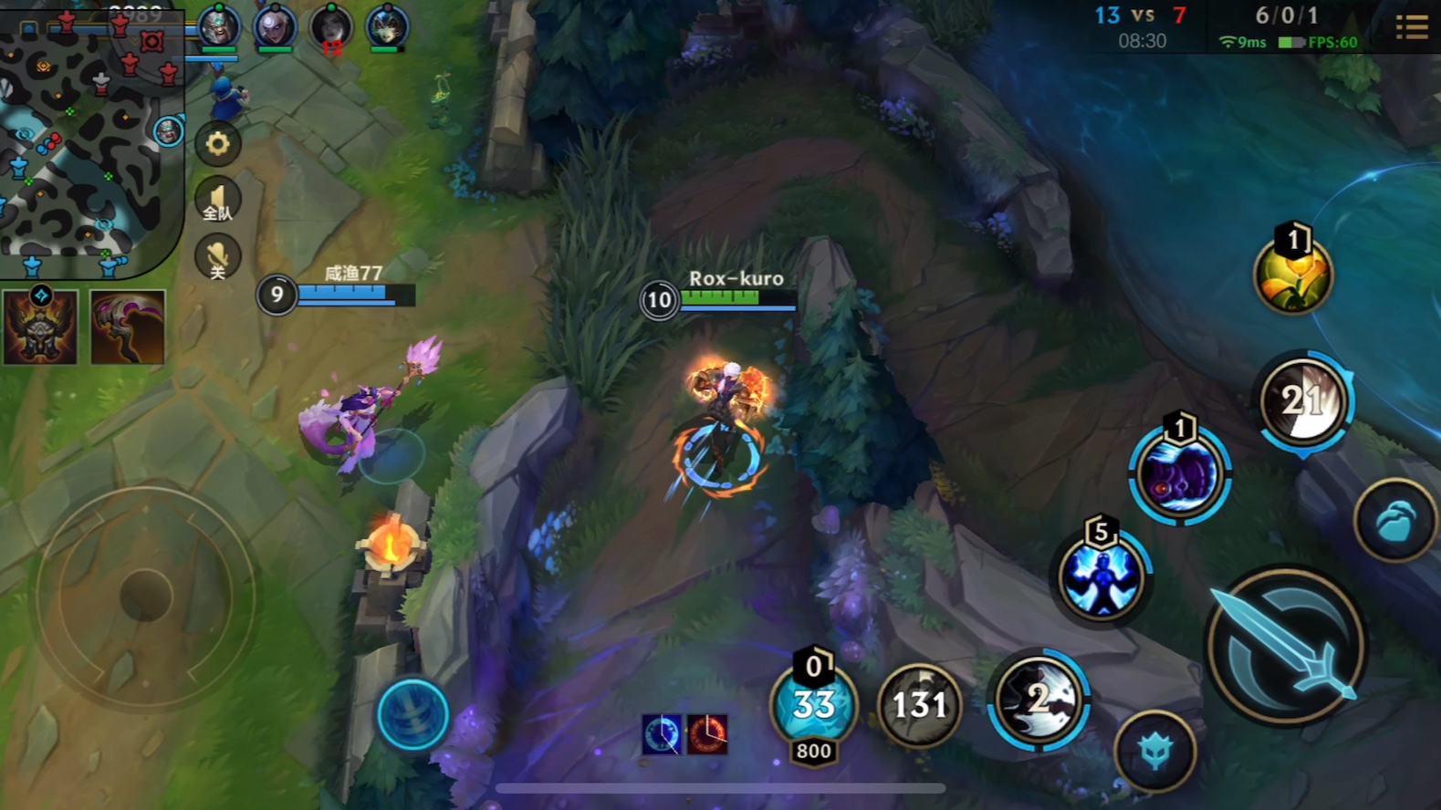 英雄联盟手游钻一大师局打野拳头姐玩家第一视角