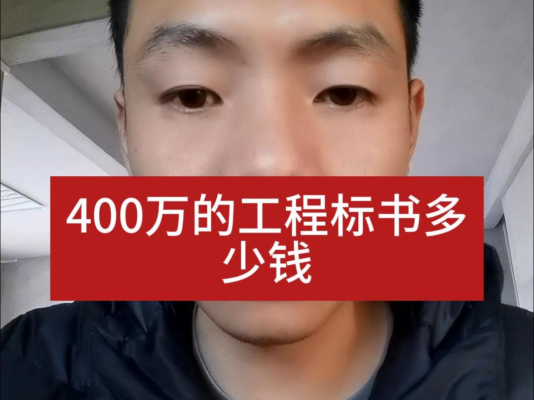 400万的工程标书多少钱哔哩哔哩bilibili