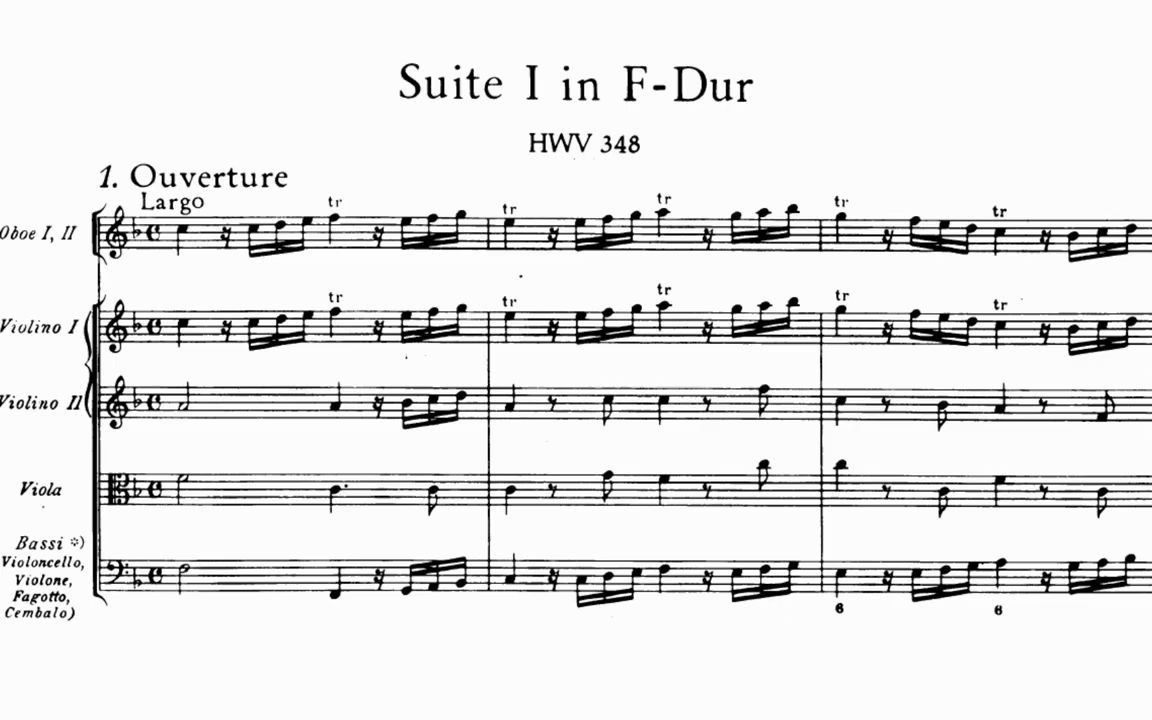 【总谱】亨德尔f大调水上音乐组曲 hwv 348 no.