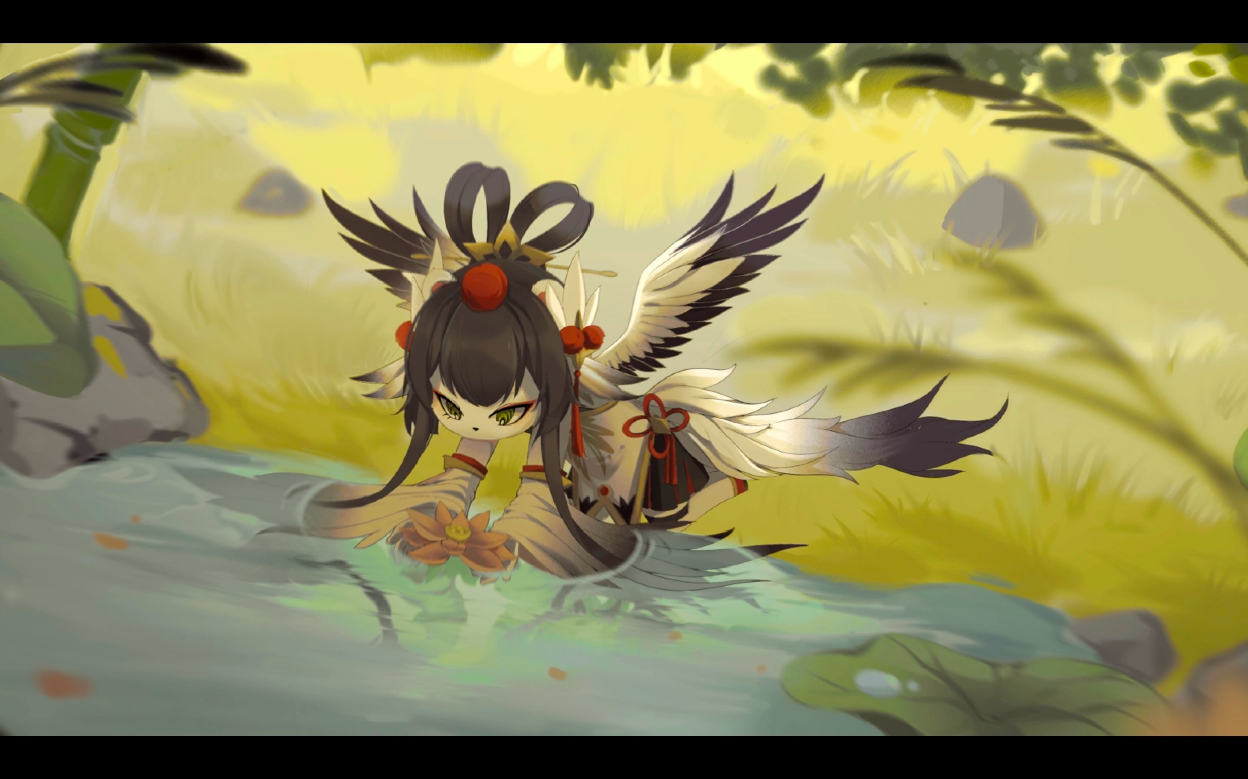 【奥比岛】(绘画过程)不知道怎么搭仙鹤翅膀所以自己画一套