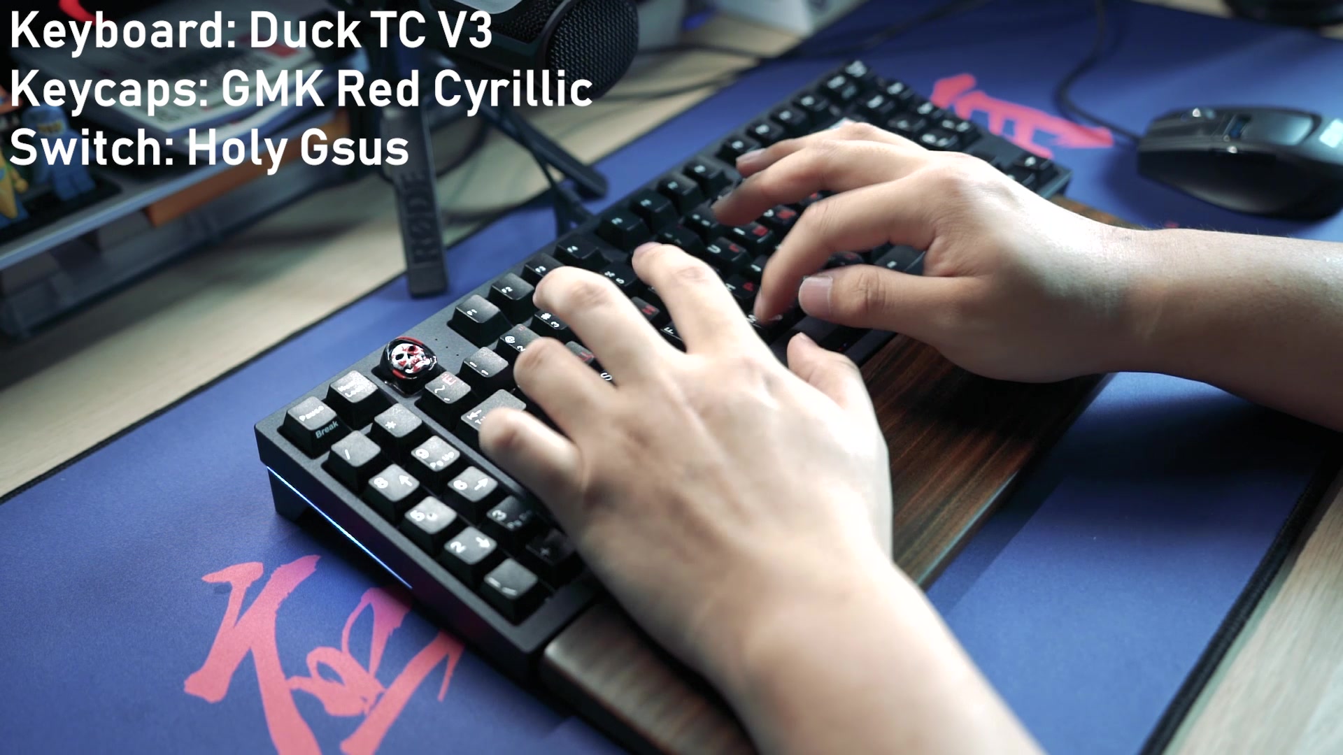 Jinnnxxu DUCK TC V3 80% 客制化机械键盘 套件 打字测试 音测 GMK 红俄文 键帽 组圣熊猫轴 打字音哔哩哔哩bilibili