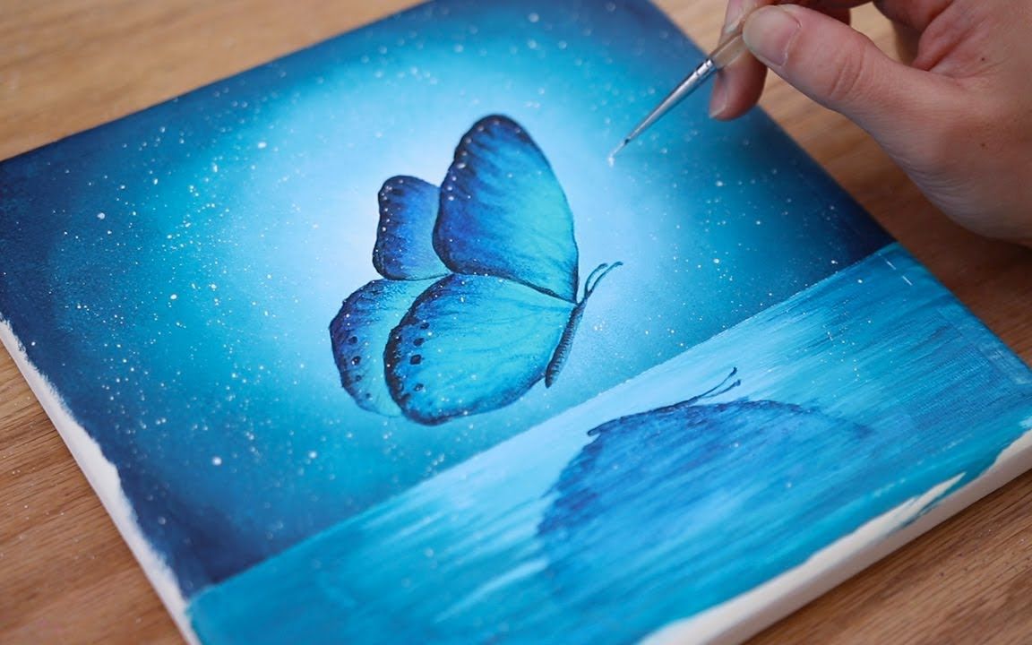 【丙烯画】蝴蝶不知身是梦,飞上寒枝 | chloeart