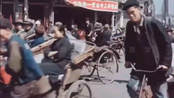 [图]上海1949好多的黄包车啊