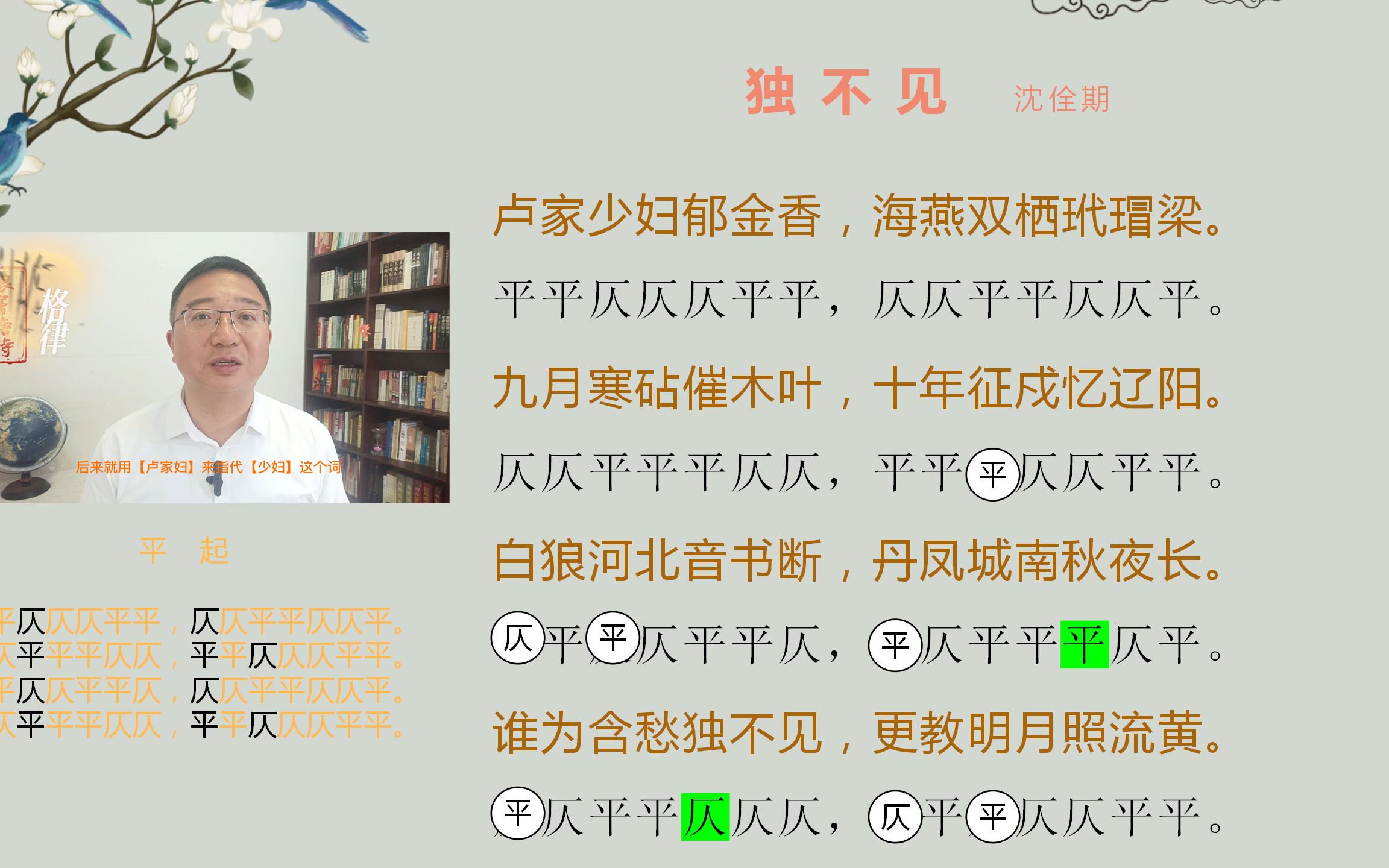 跟着唐诗看格律之七律0136独不见哔哩哔哩bilibili