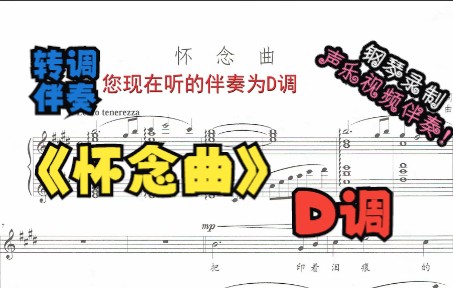 怀念曲转调伴奏(D调)哔哩哔哩bilibili