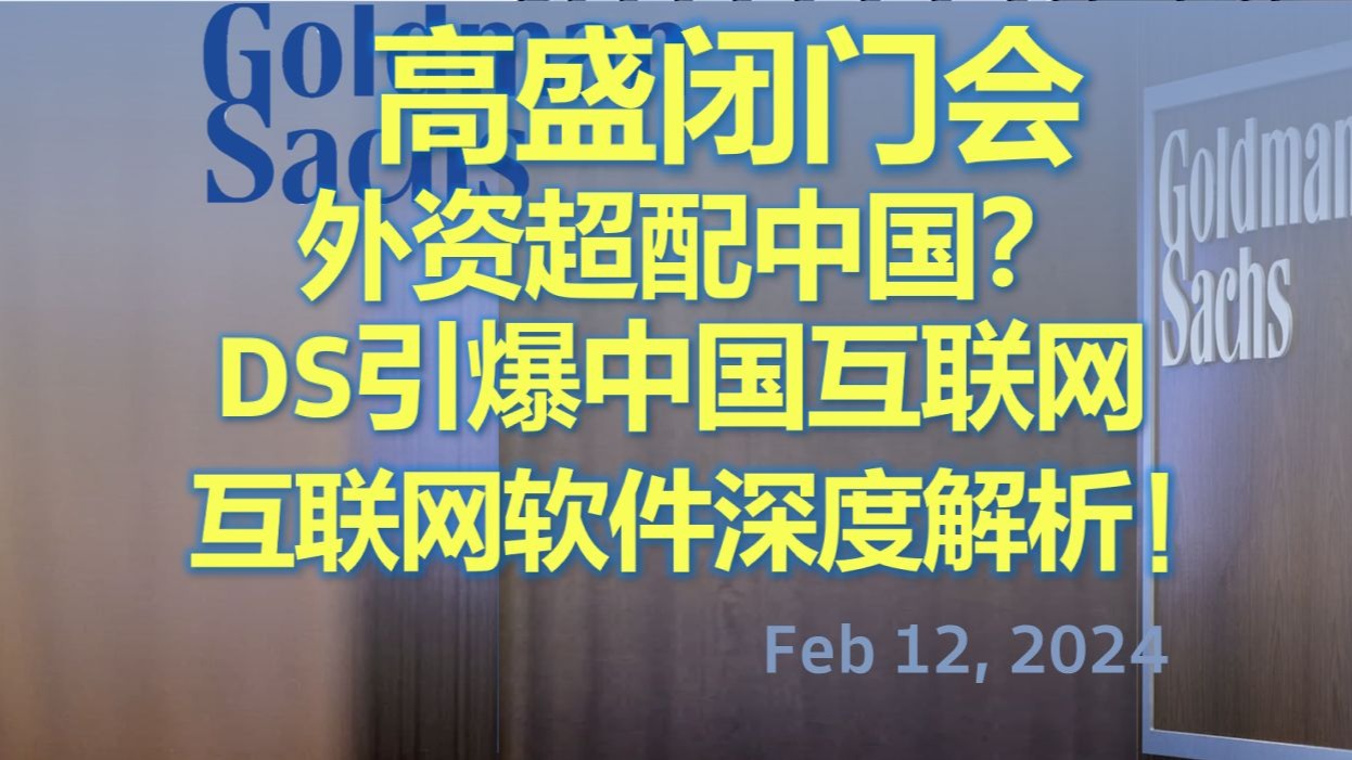 【高盛闭门会】民营企业被重视了?外资HF/LO或超配中国!DS引爆中国互联网,互联网板块深度解析!哔哩哔哩bilibili