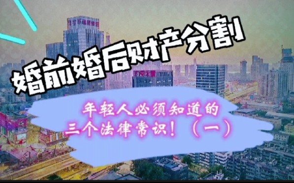 婚前婚后财产分割/年轻人必须知道的法律常识(一)哔哩哔哩bilibili