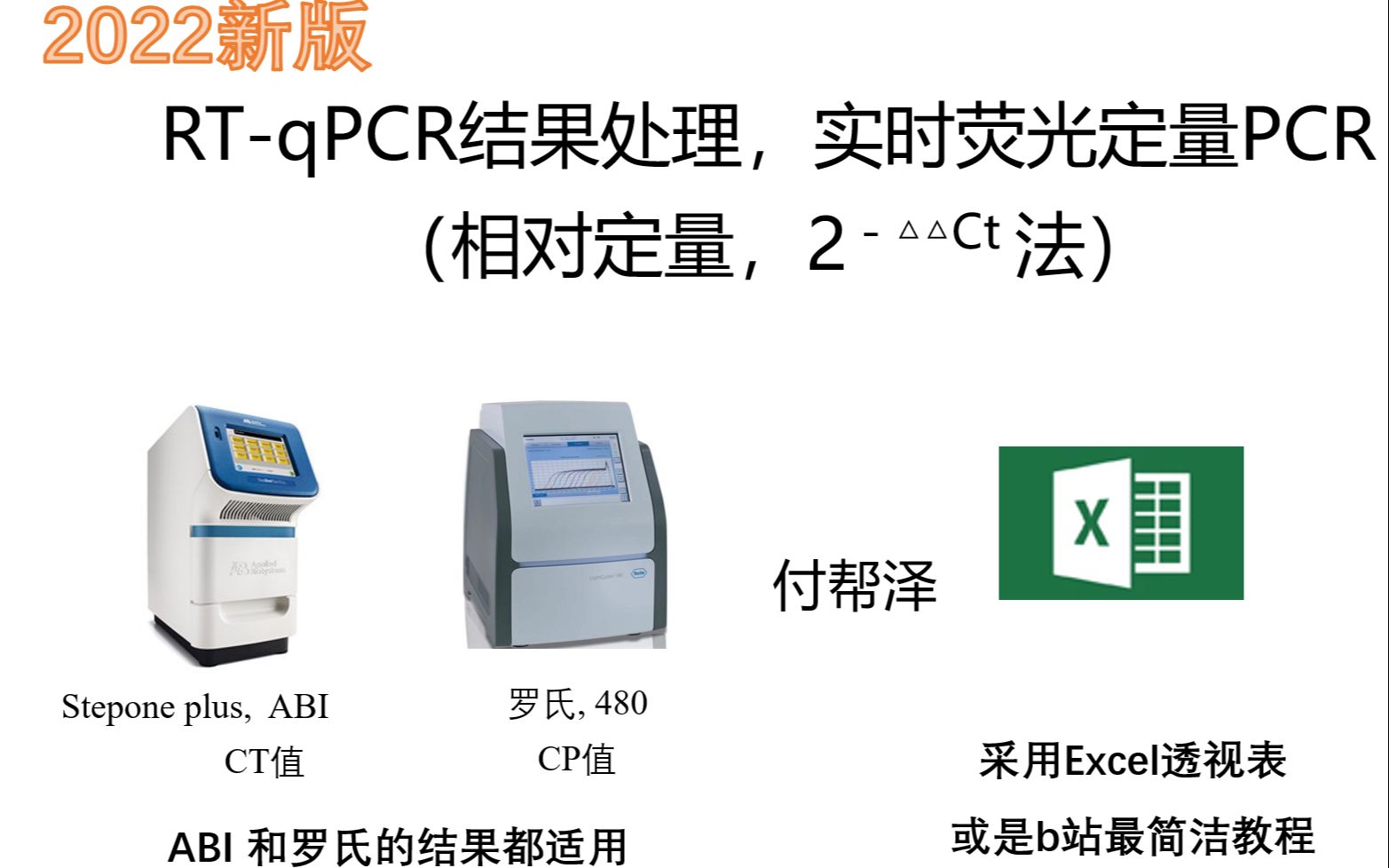 [图]实时荧光定量PCR，RT-qPCR数据处理傻瓜式教程（2－△△Ct 法）ABI CT值和罗氏cp值都适用