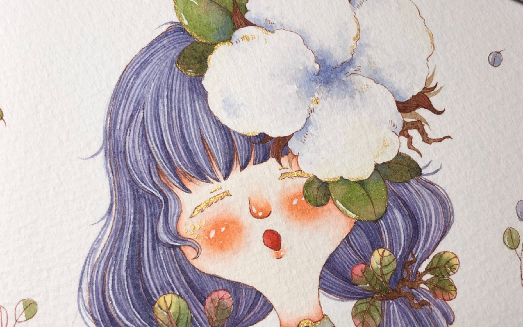 今日森系水彩人物绘