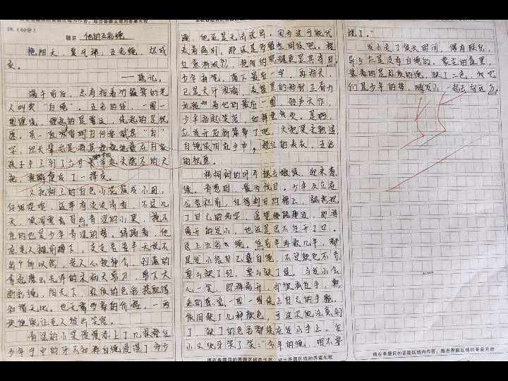 [图]高中时候被打了55分的作文，回忆满满啊