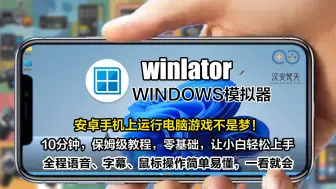 下载视频: 【winlator模拟器】手机畅玩3A大作电脑PC游戏，10分钟超详细保姆级教程，教会零基础的你轻松上手！