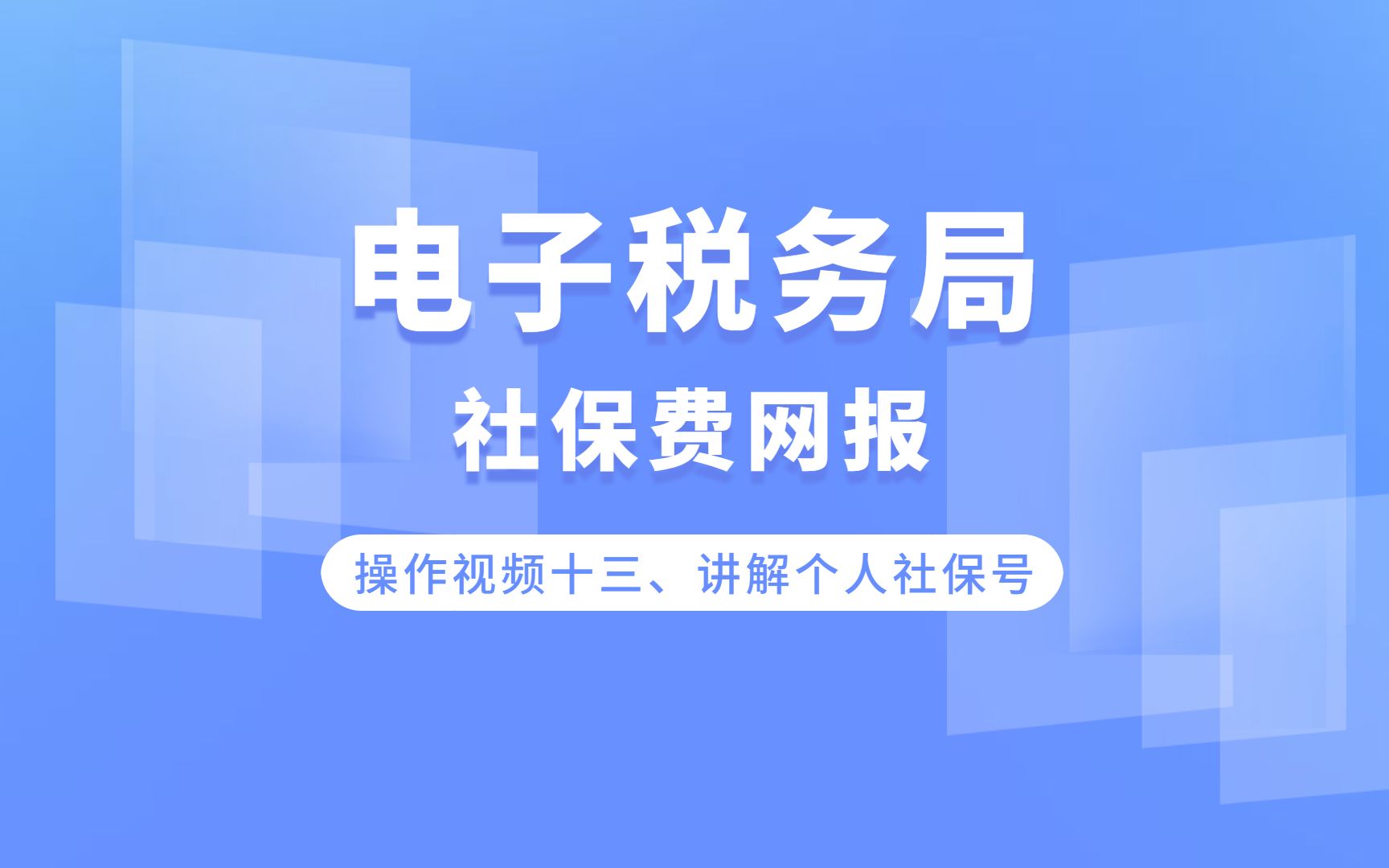 电子税务局社保费网报系统操作介绍视频(操作视频十三、讲解个人社保号)哔哩哔哩bilibili