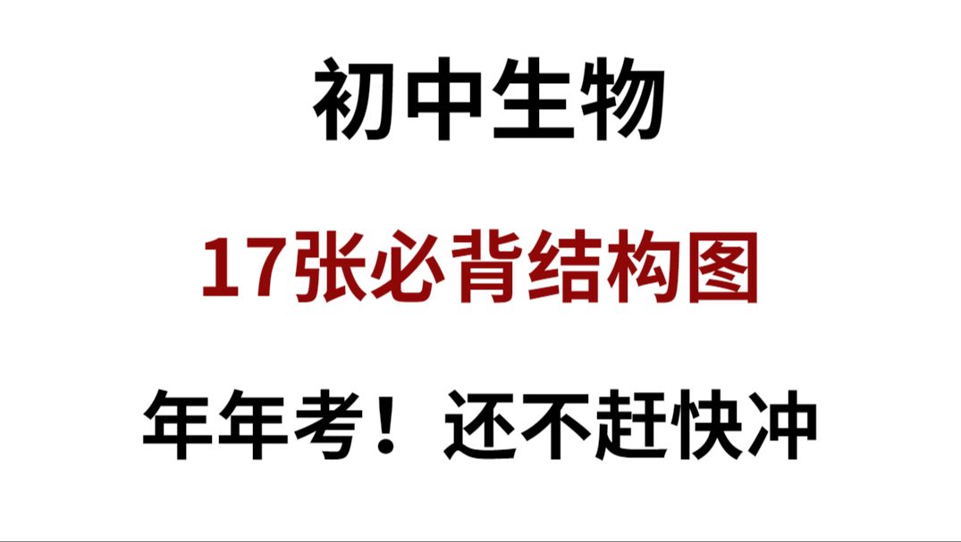 初中生物17张年年考的结构图知识点!超全整理!建议收藏!哔哩哔哩bilibili