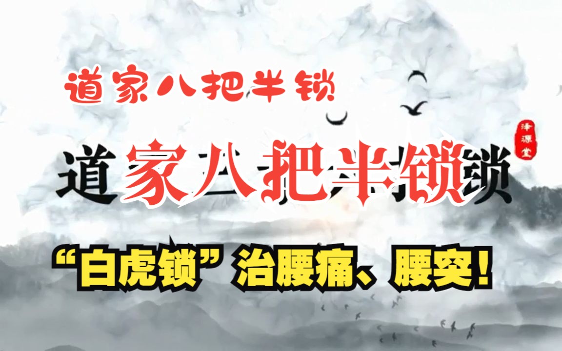 道家八把半锁“白虎锁”治腰痛、腰突!哔哩哔哩bilibili