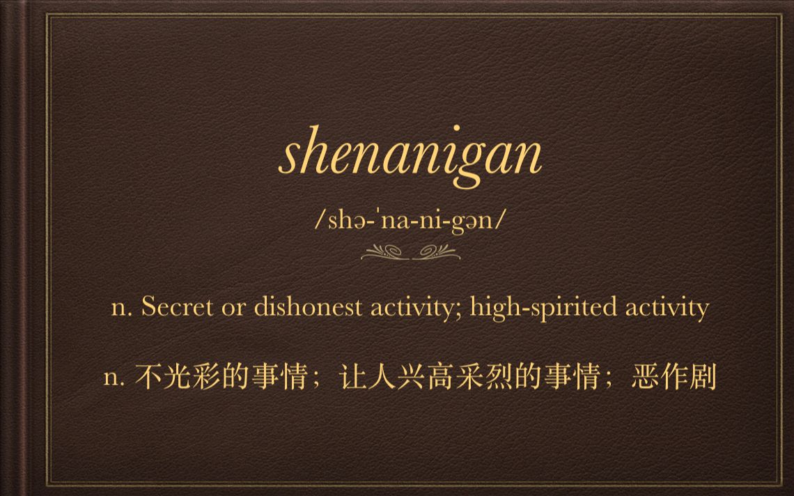 【好词分享第十期】shenanigan哔哩哔哩bilibili