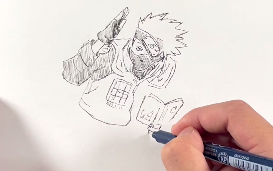 60drawing kakash [naruto]/机器人绘艺术/卡卡西的一枪60