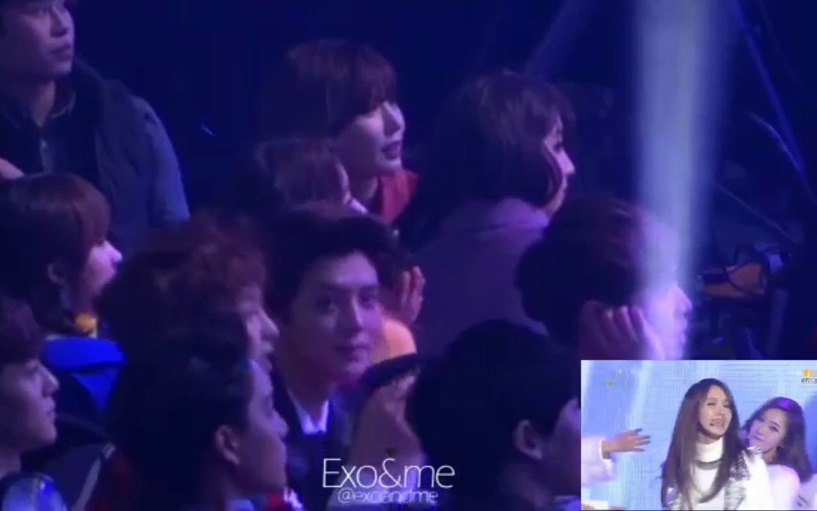 [图]EXO and 4Minute reaction to 少女时代 i got a boy 2014首尔歌谣大赏