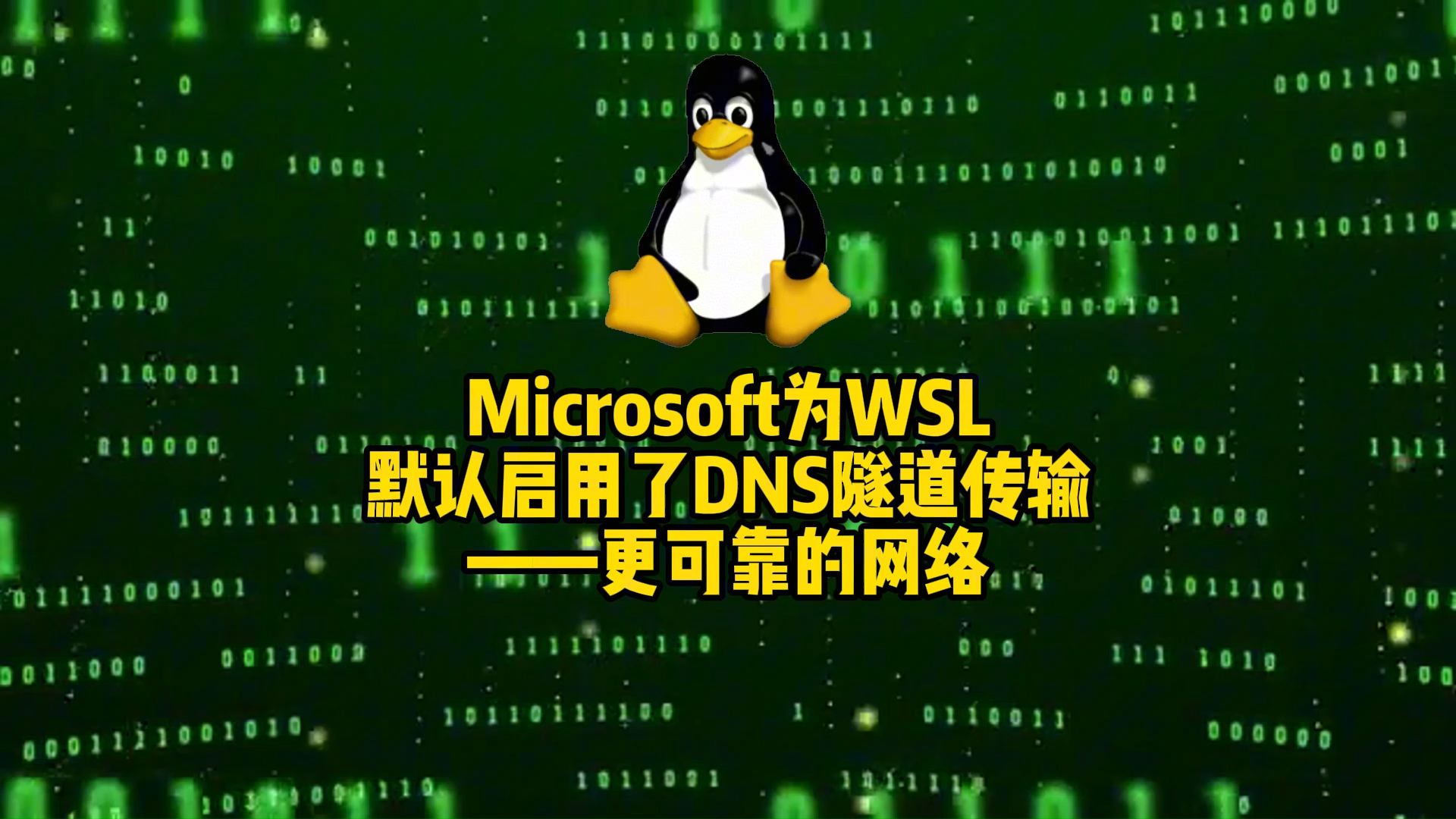 Microsoft为WSL默认启用了DNS隧道传输——更可靠的网络 2024.03.23哔哩哔哩bilibili