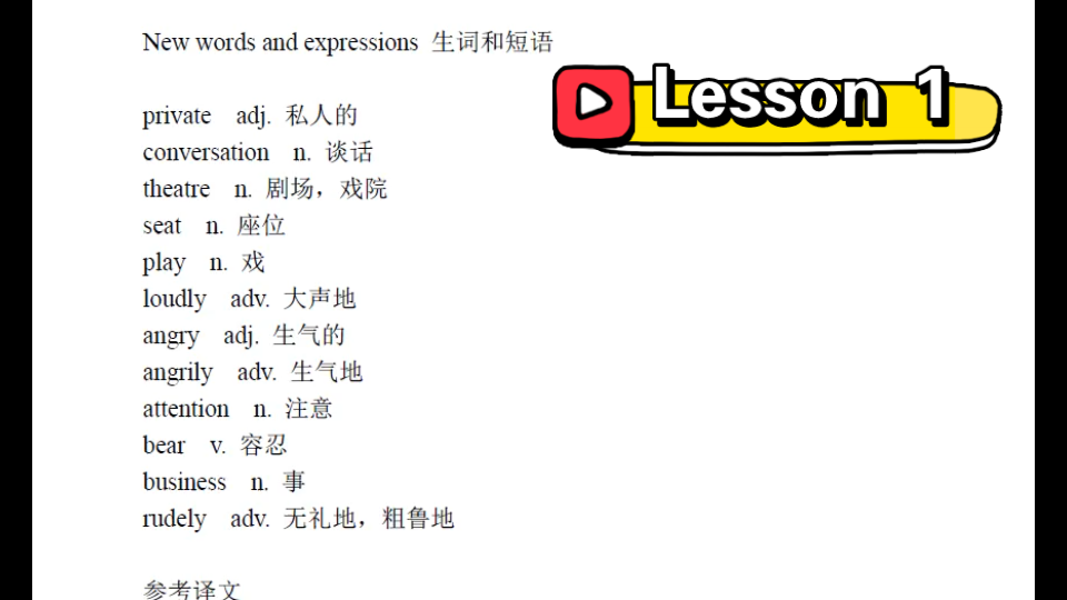 NCE新概念英语第二册单词朗读Lesson 1 Lesson 20哔哩哔哩bilibili