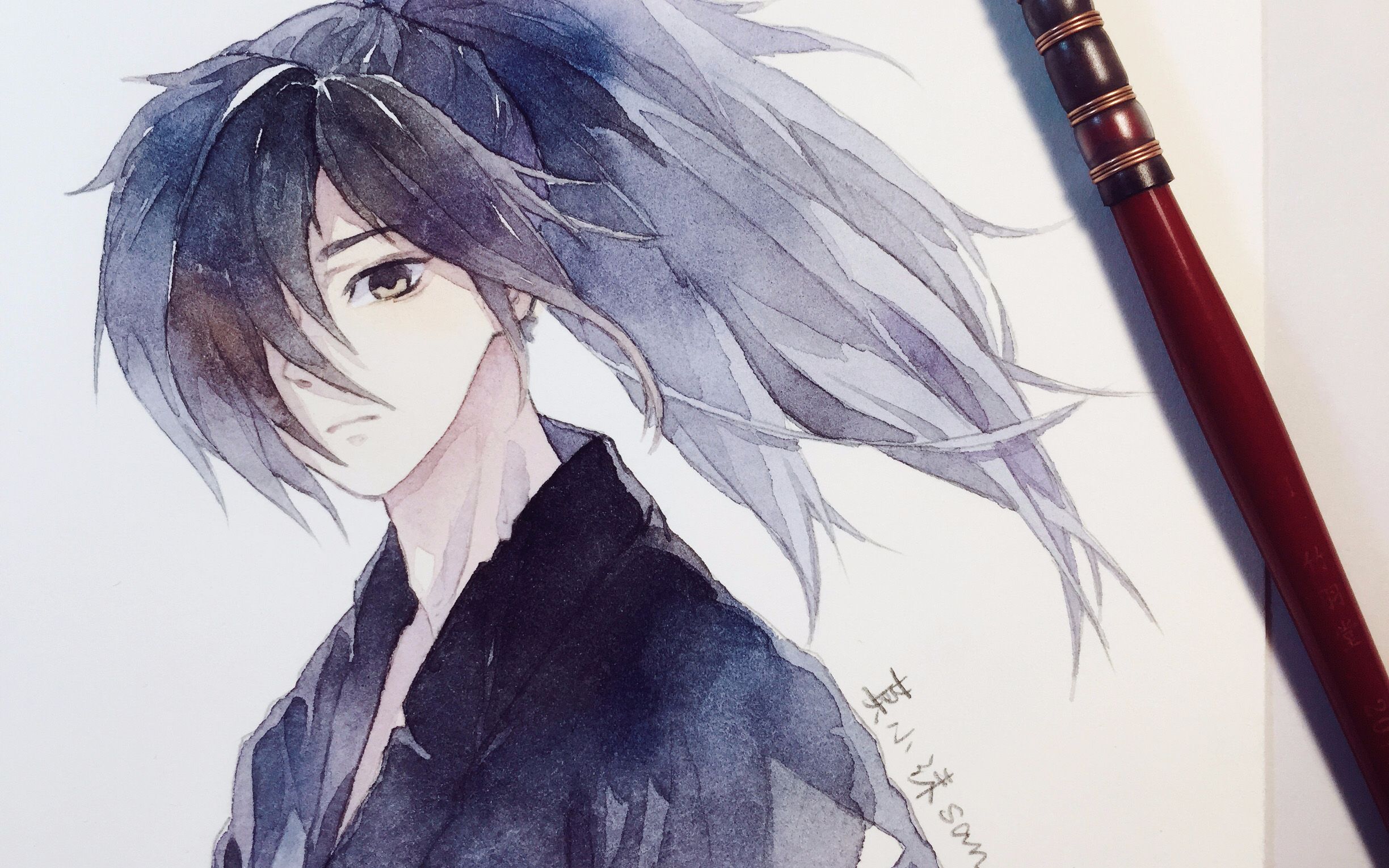 【手绘水彩】百鬼丸,不屈服宿命的希望