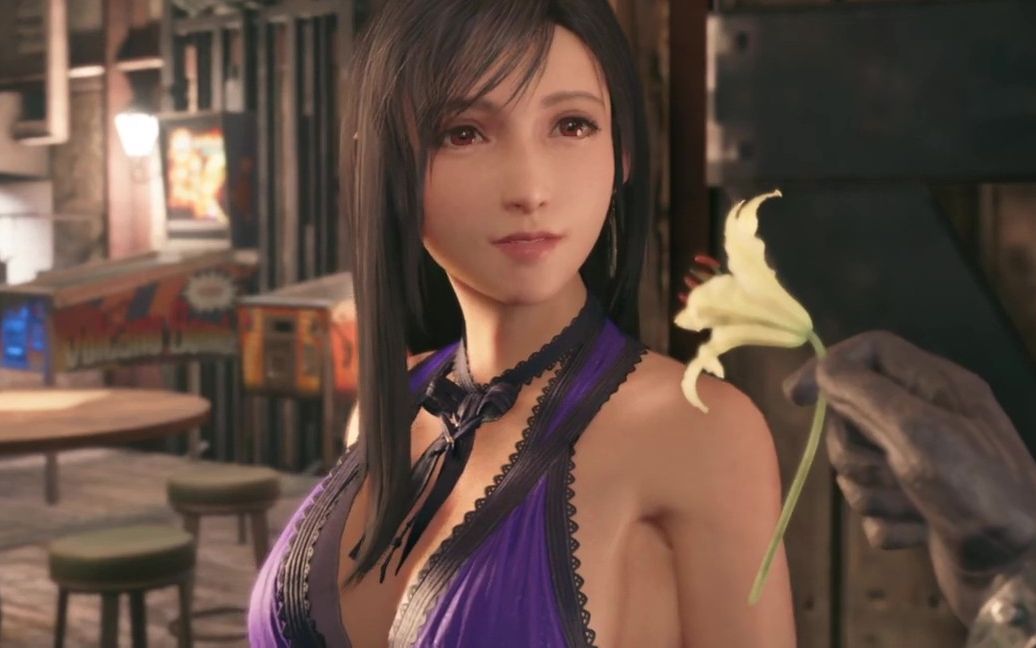 [图]最终幻想7重制版 FF7 Remake 蒂法初见克劳德就穿了那个紫色裙子