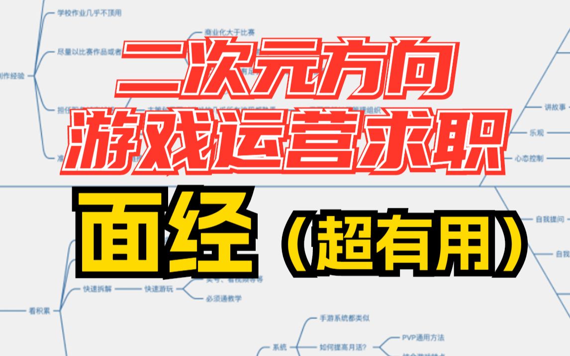 可复制的游戏运营上岸经验!0基础秋招圆梦二次元游戏大厂!丨超实用面经哔哩哔哩bilibili