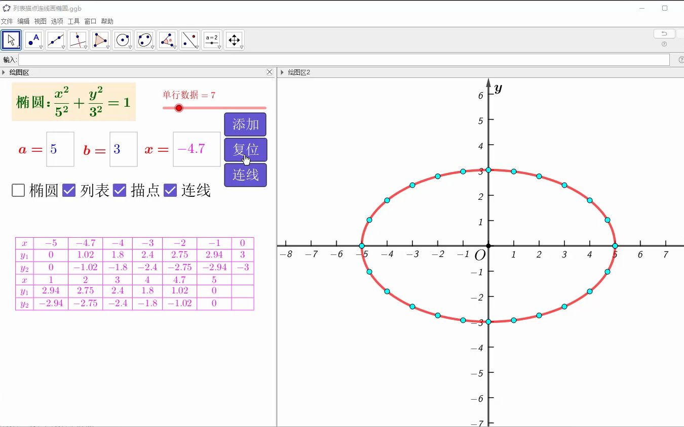 列表描点连线画椭圆哔哩哔哩bilibili