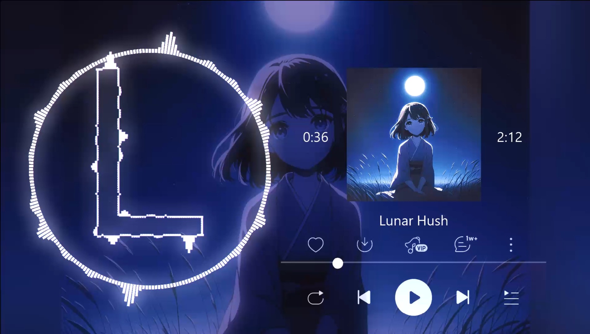 粉丝推荐:[phonk]-lunar hush 音乐可视化