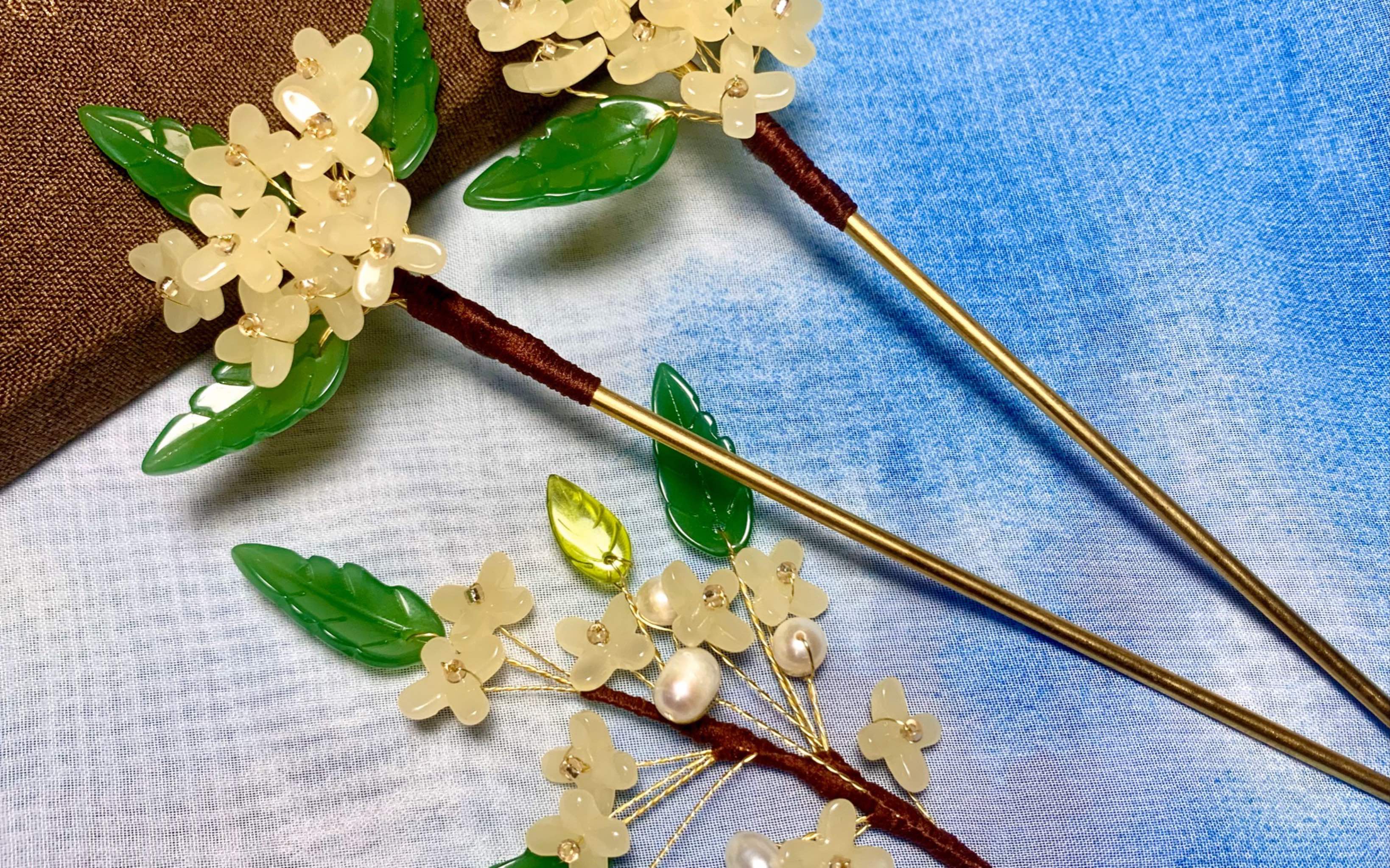 【手作--寂寂】桂花发簪教程,可爱的桂花是每位心灵手巧簪娘的必备