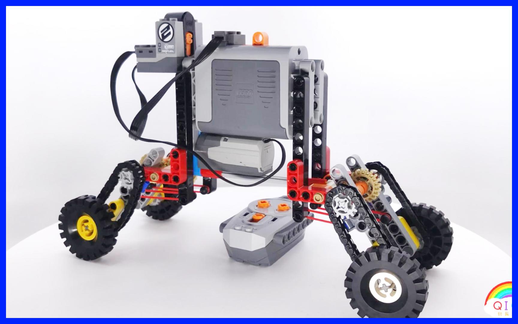 链条传动四轮车_橡皮筋悬挂#77_qiqi玩具记录_lego亲子steam教育小