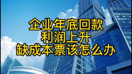 企业年底回款,利润上升,缺成本票该怎么办哔哩哔哩bilibili