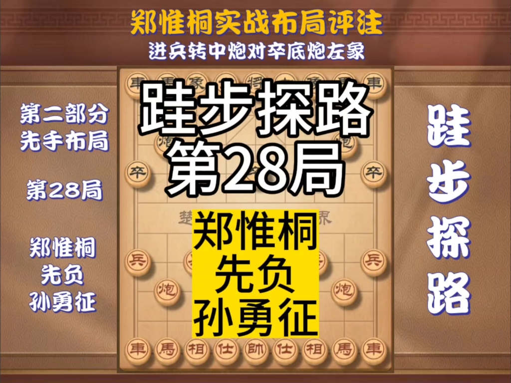 [图]跬步探路 第28局 郑惟桐先负孙勇征 进兵转中炮对卒底炮左象