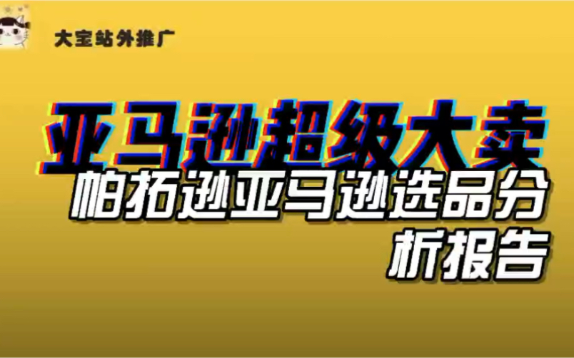 【跨境电商干货】亚马逊超级大卖帕拓逊选品分析报告哔哩哔哩bilibili