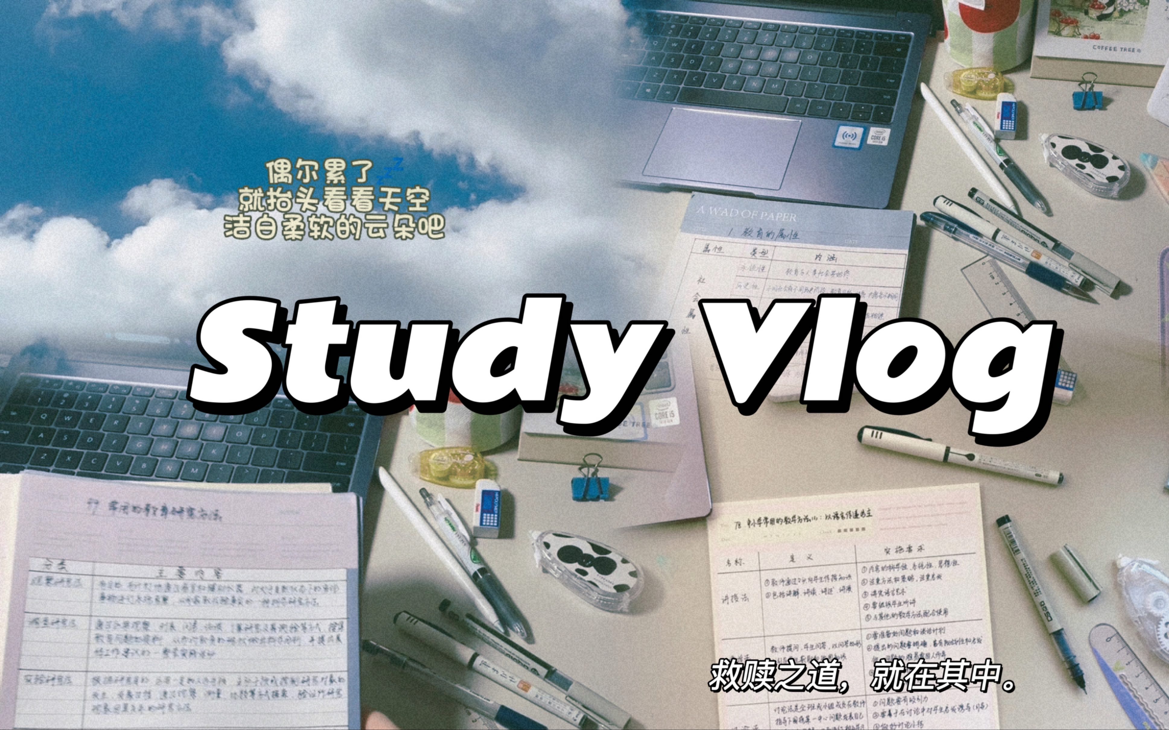 Study Vlog|励志向|高效学习8小时|笔记整理|救赎之道就在其中哔哩哔哩bilibili