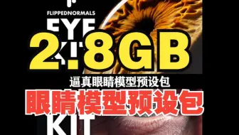 逼真眼睛模型预设包 FlippedNormals – Eye Kit，包含Blend, EXR, Fbx, lxo, ma, obj, tbmat等格式！