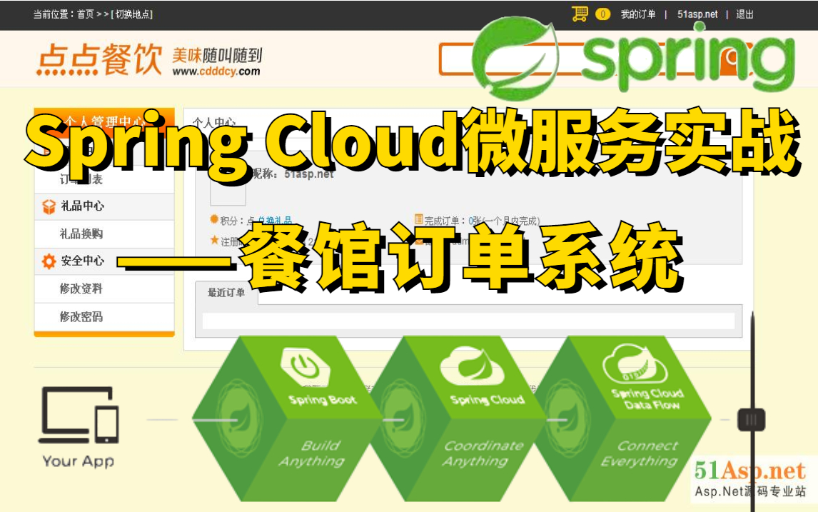 [图]分布式微服务项目实战：餐馆订单系统+Spring、SpringCloud、SpringBoot |Java面试必刷！