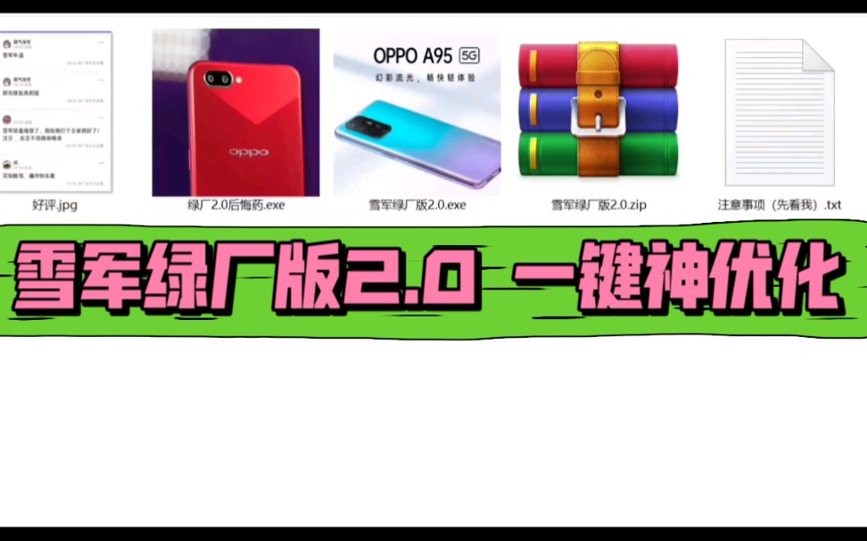 OPPO&一加&真我一键神优化,游戏满血,流畅提升,超强续航!无需root,全机型通用!『雪军绿厂版2.0』哔哩哔哩bilibili