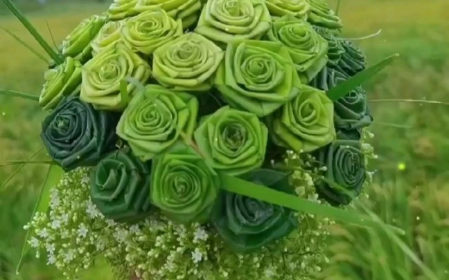 每年七夕节都没收到花的,来编一束给自己吧,棕编玫瑰花-拜了bai-默认