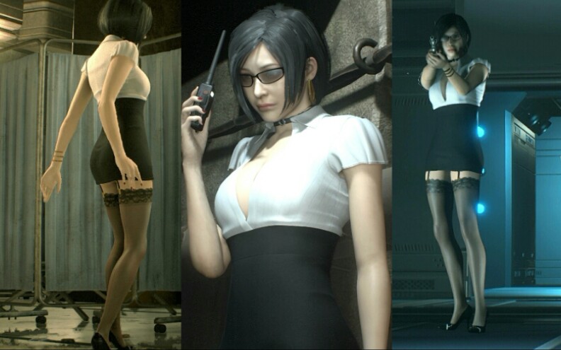 《生化危机2重制版》艾达性感白色秘书装