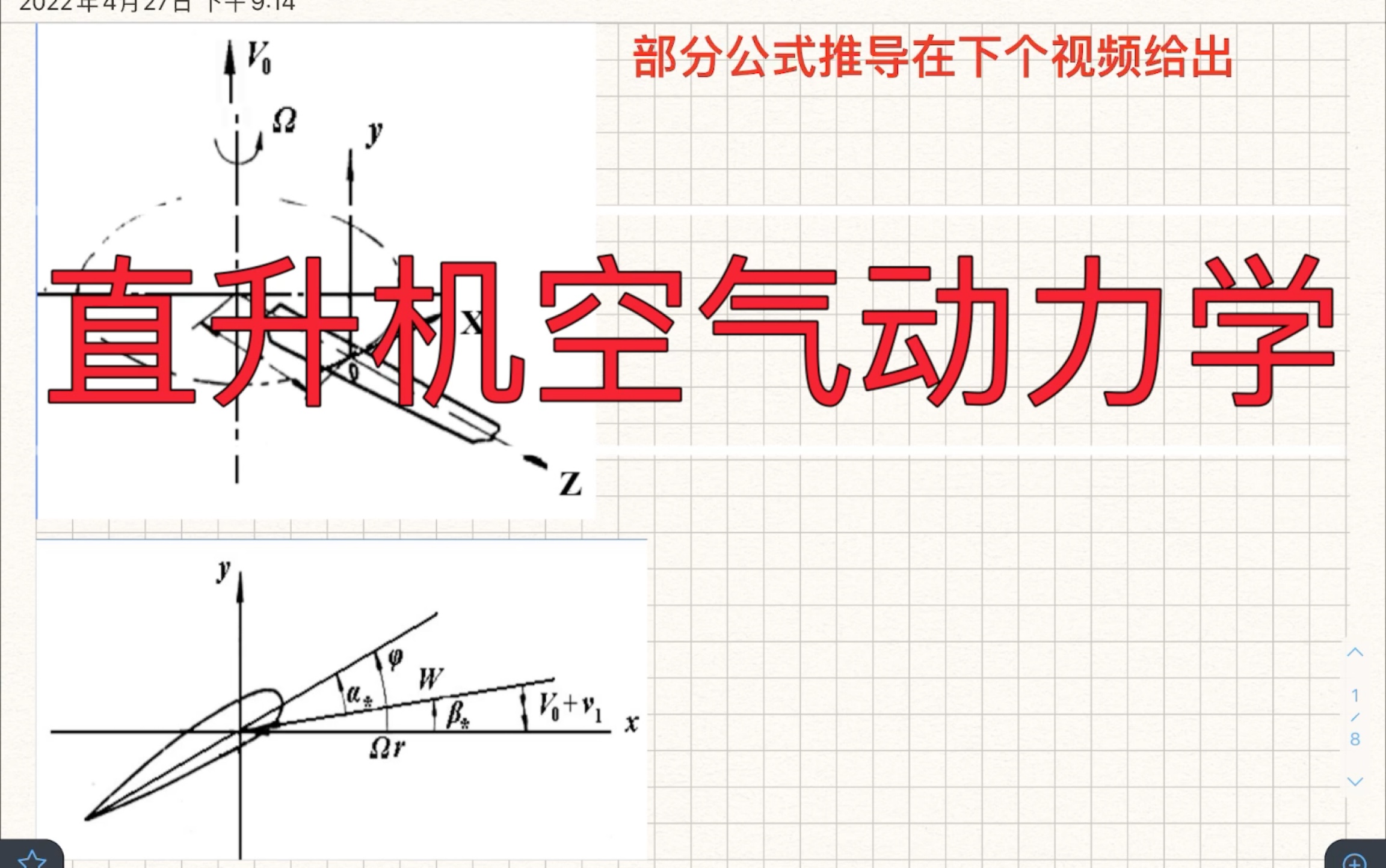 【第二章】直升机空气动力学 科普向 垂直飞行时的叶素理论(野生)_哔哩哔哩_bilibili