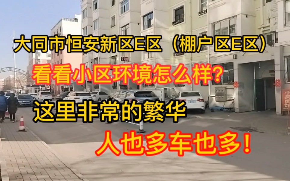 大同市恒安新区E区看看小区环境怎么样?这里非常的繁华!街道上的车也多,人也多哔哩哔哩bilibili