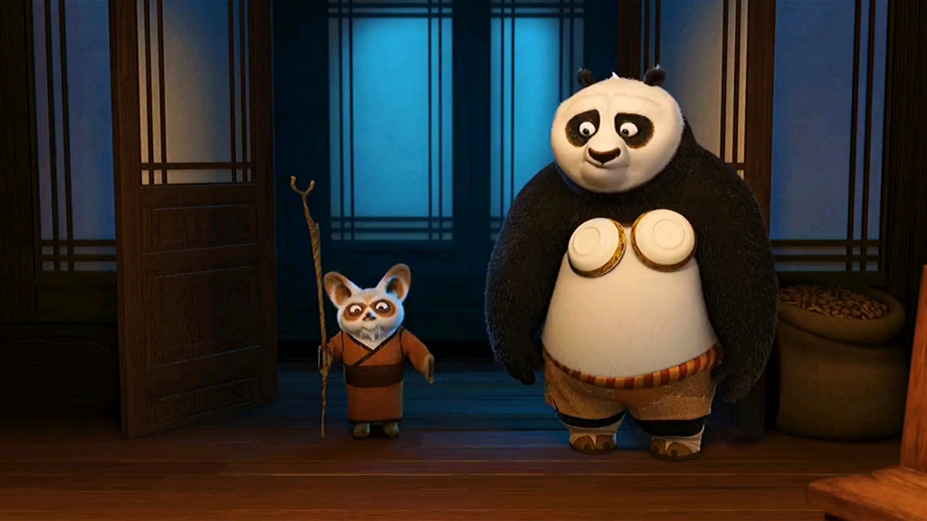 功夫熊猫:师傅和阿宝的无奈.