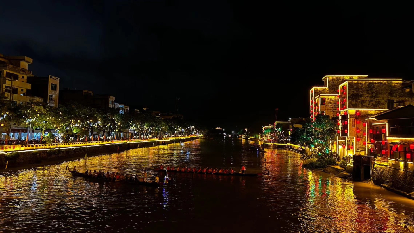 阳江西濑河道夜光龙舟巡游20230617