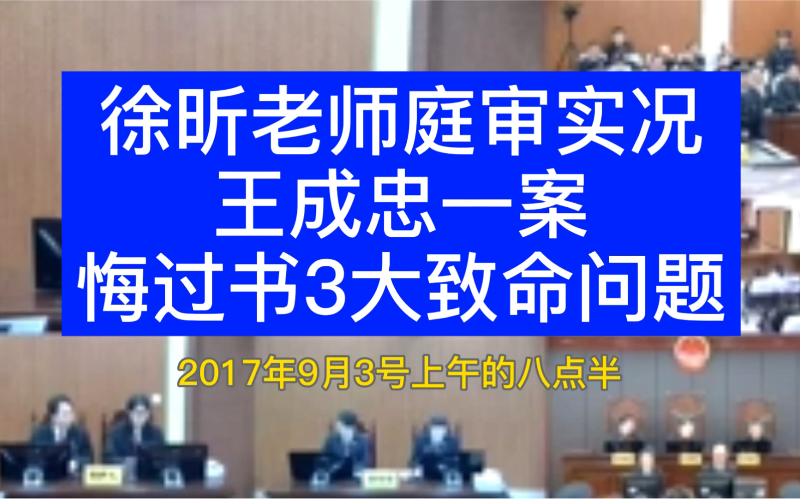 王成忠一案庭审实况,徐昕老师精彩辩论,针对悔过书发表3点意见,悔过书应当排除哔哩哔哩bilibili