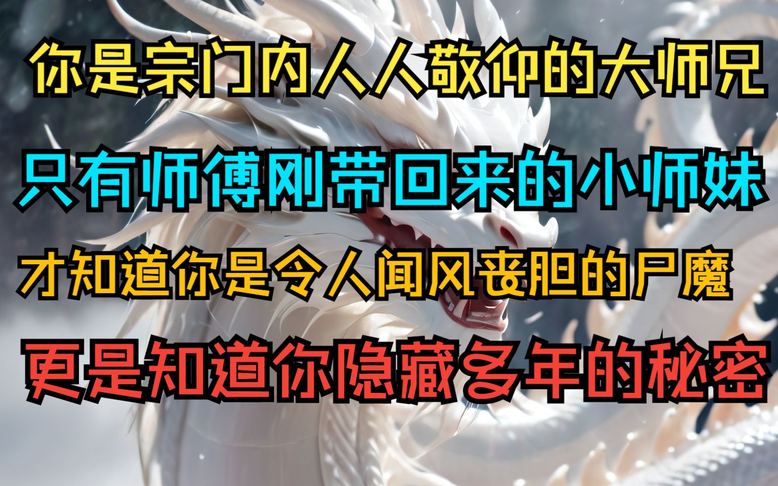 [图]宗门内没人相信你这个风度翩翩的大师兄其实是人人闻风丧胆的尸魔，而这个你隐藏了多年的秘密，被师傅刚带回来的小师妹发现了，只因她能读到你的心声