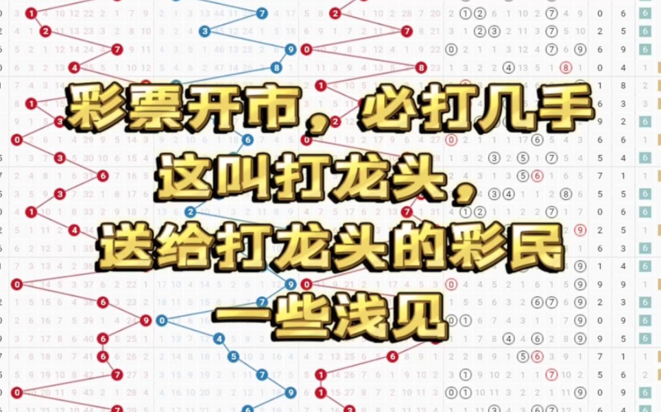 彩票开市,必打几手这叫打龙头,送给打龙头的彩民一些浅见,通用所有彩票哔哩哔哩bilibili